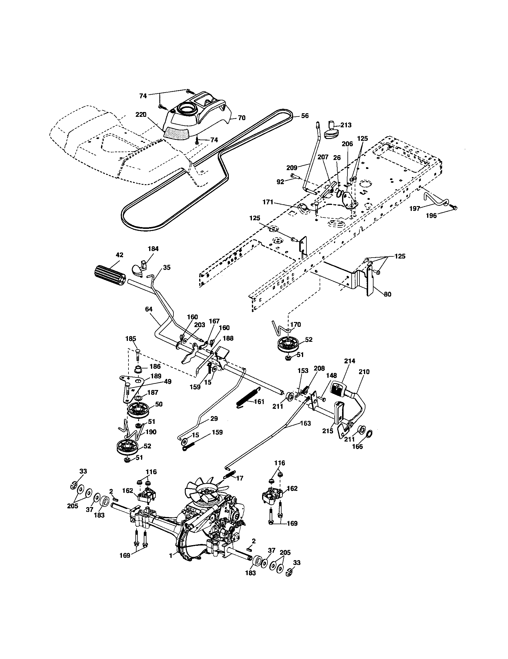Husqvarna YTH20F42T drive diagram