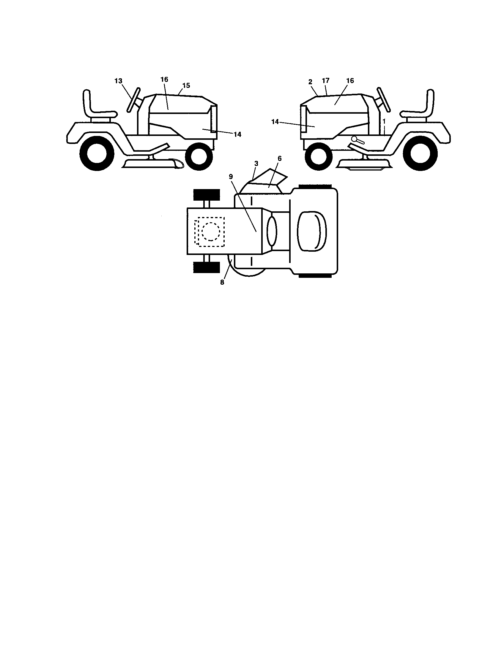 Husqvarna YTH20F42T decals diagram