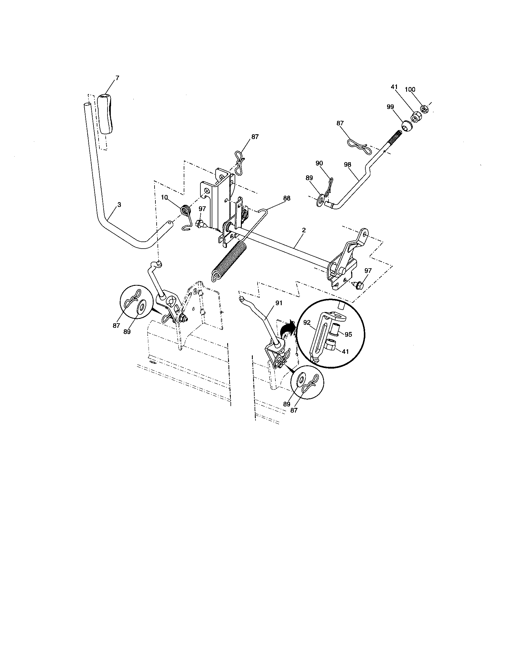 Husqvarna 96043000301 mower lift diagram