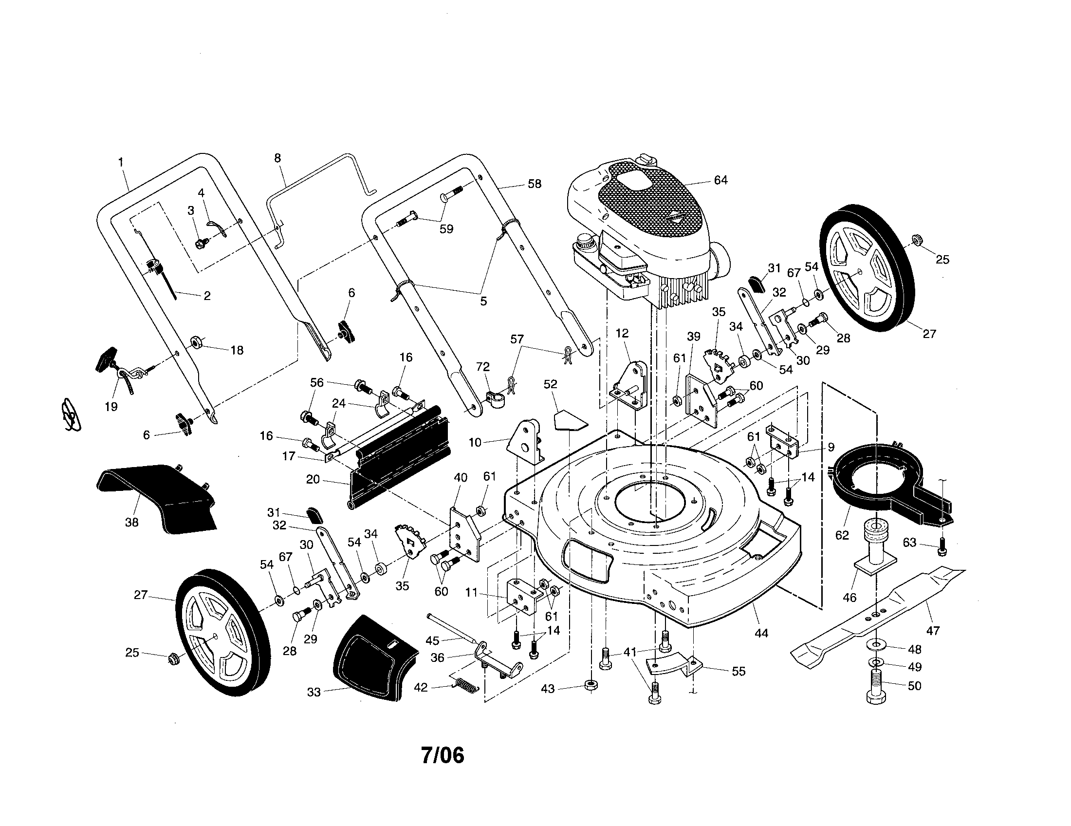 Southern States SO5722SHP engine/housing/handle diagram