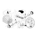 Poulan 96142002501 drive control/gear case/wheels diagram