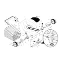 Poulan 96146000201 drive control/gear case/wheels diagram