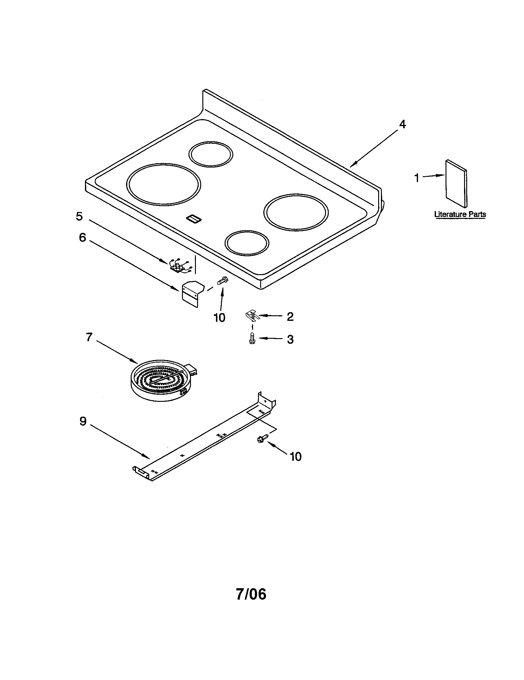 Whirlpool RF388LXGQ4 cooktop diagram