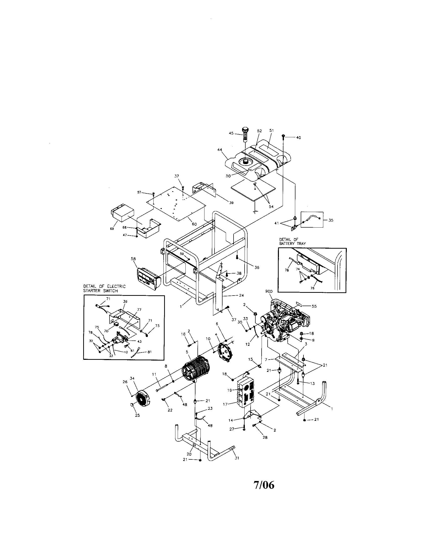 Troybilt 030247 main unit diagram