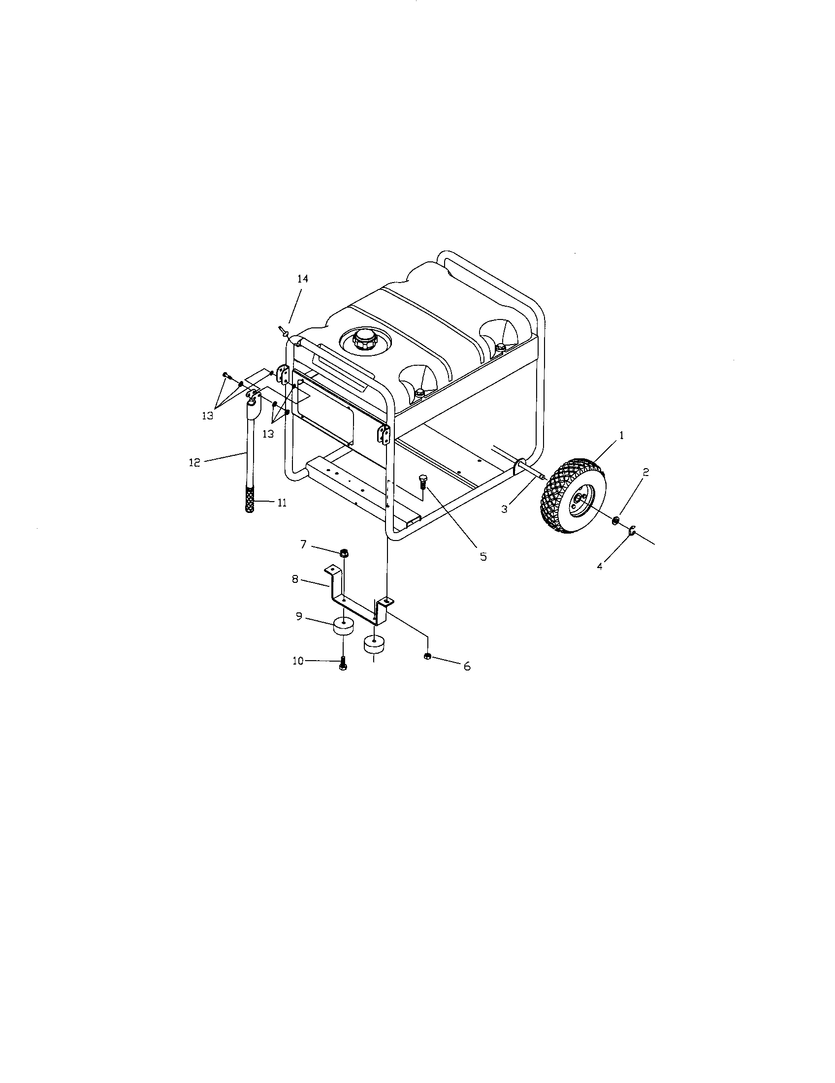 Troybilt 030247 wheel kit diagram