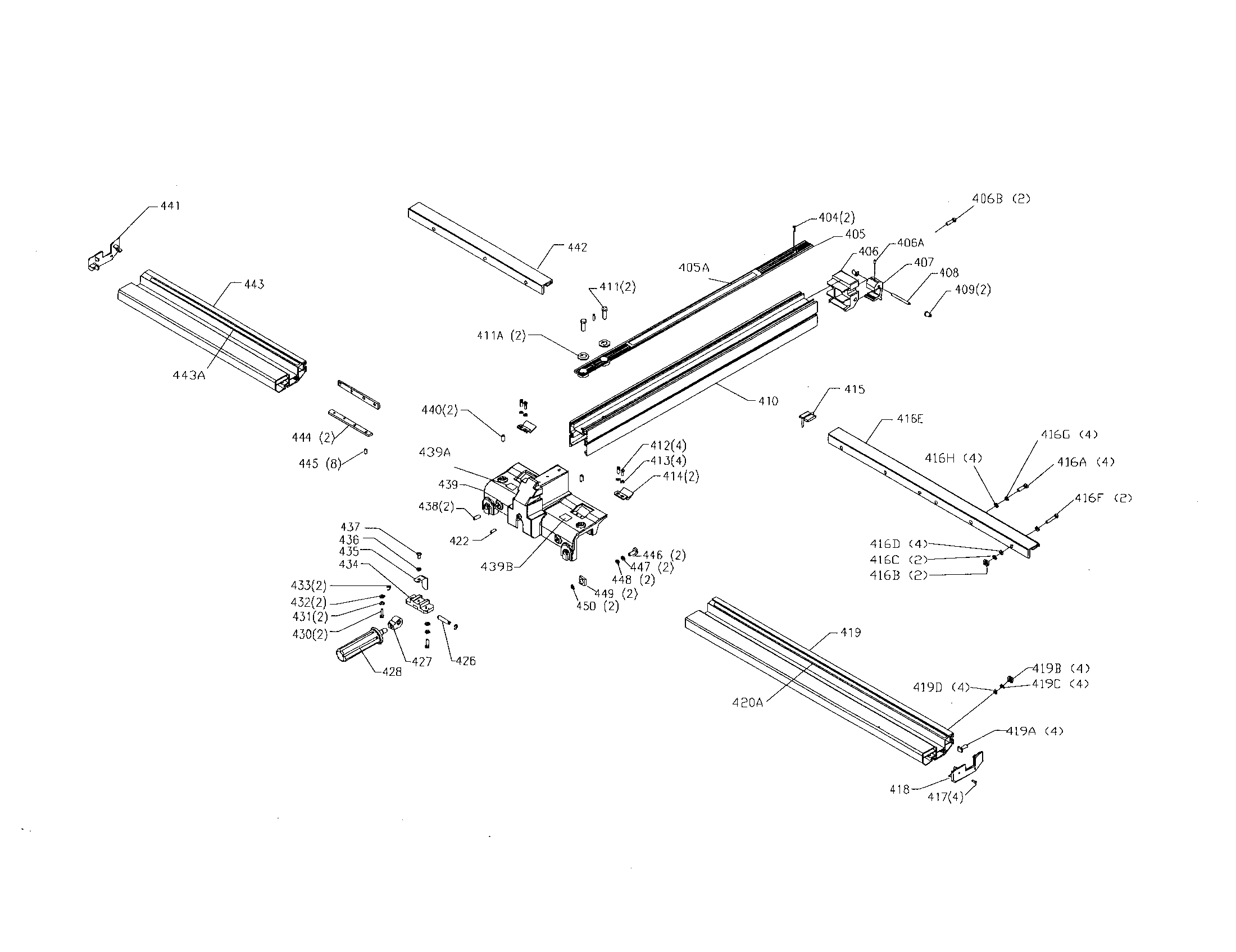 Craftsman 152221040 fence assembly diagram