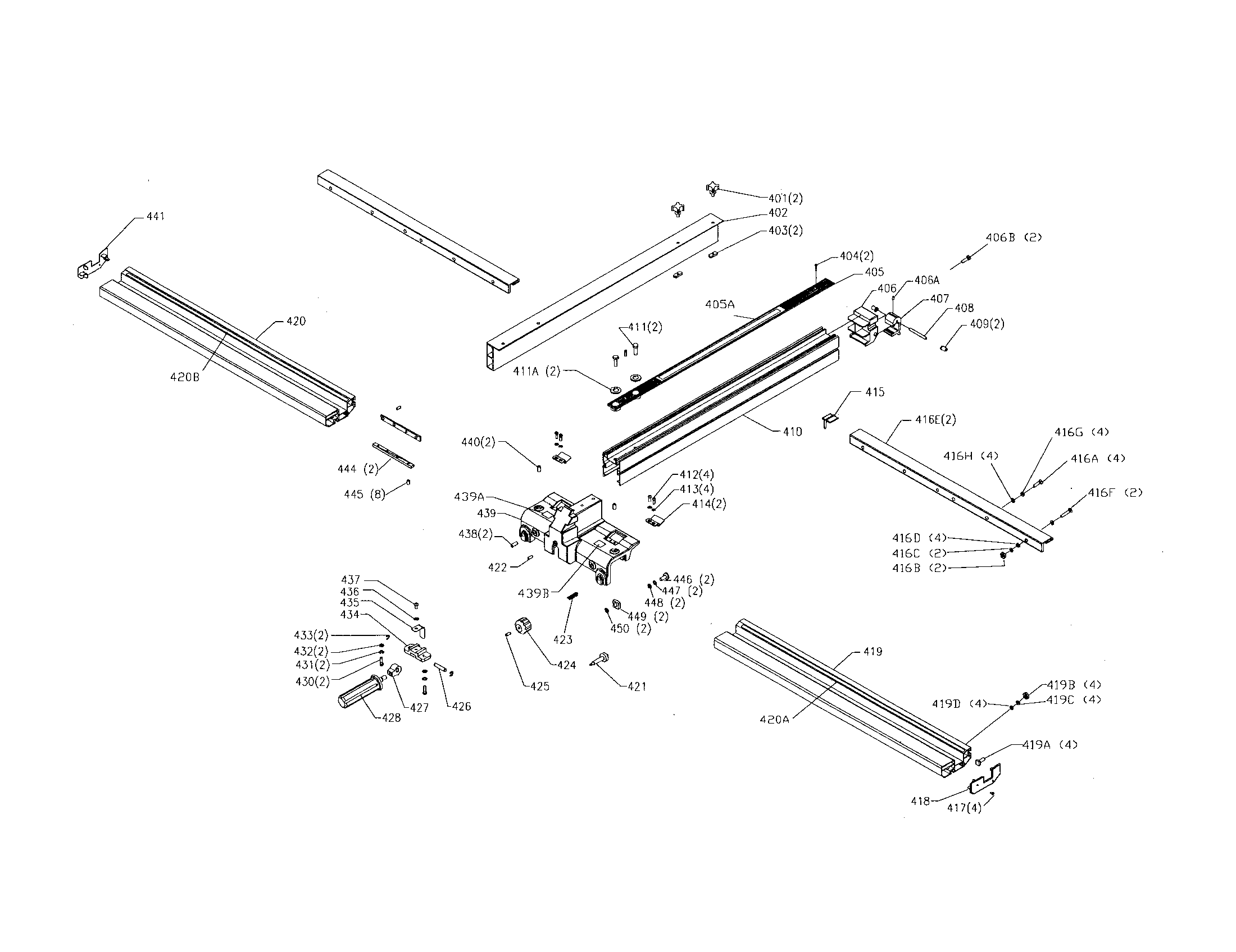 Craftsman 152221140 fence assembly diagram