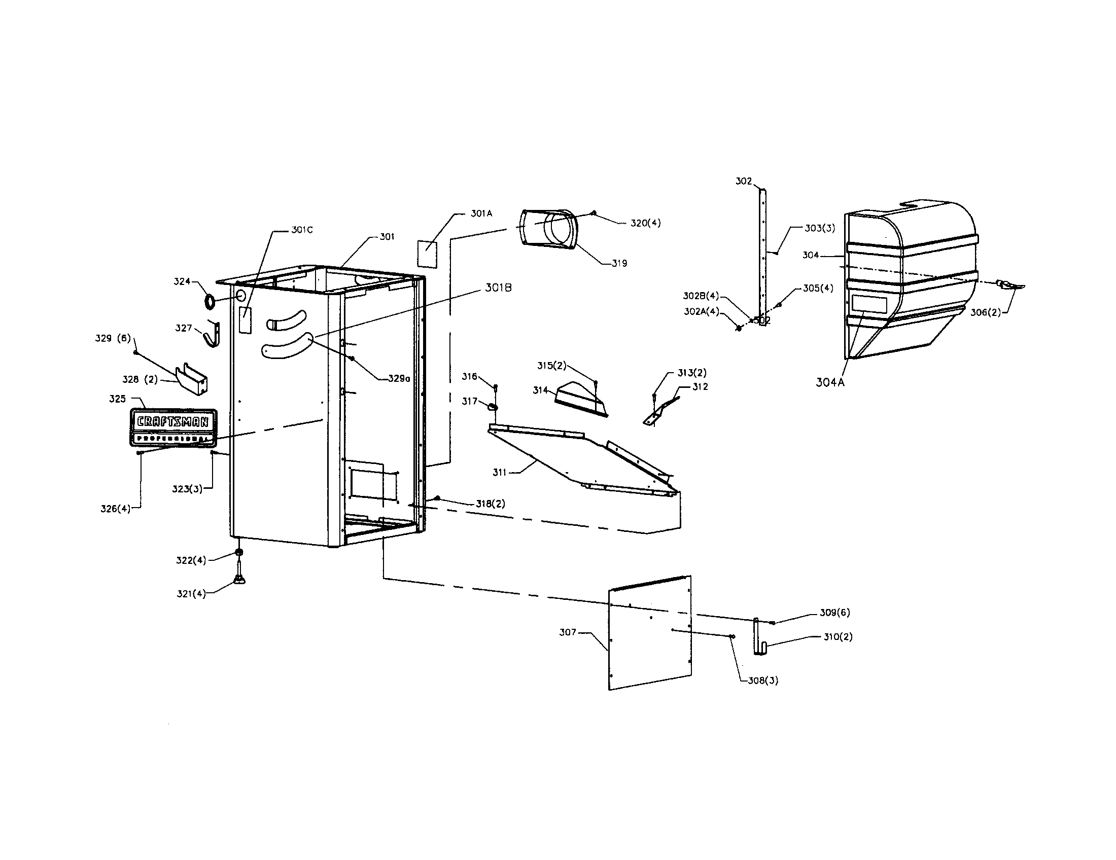 Craftsman 152221240 stand assembly diagram