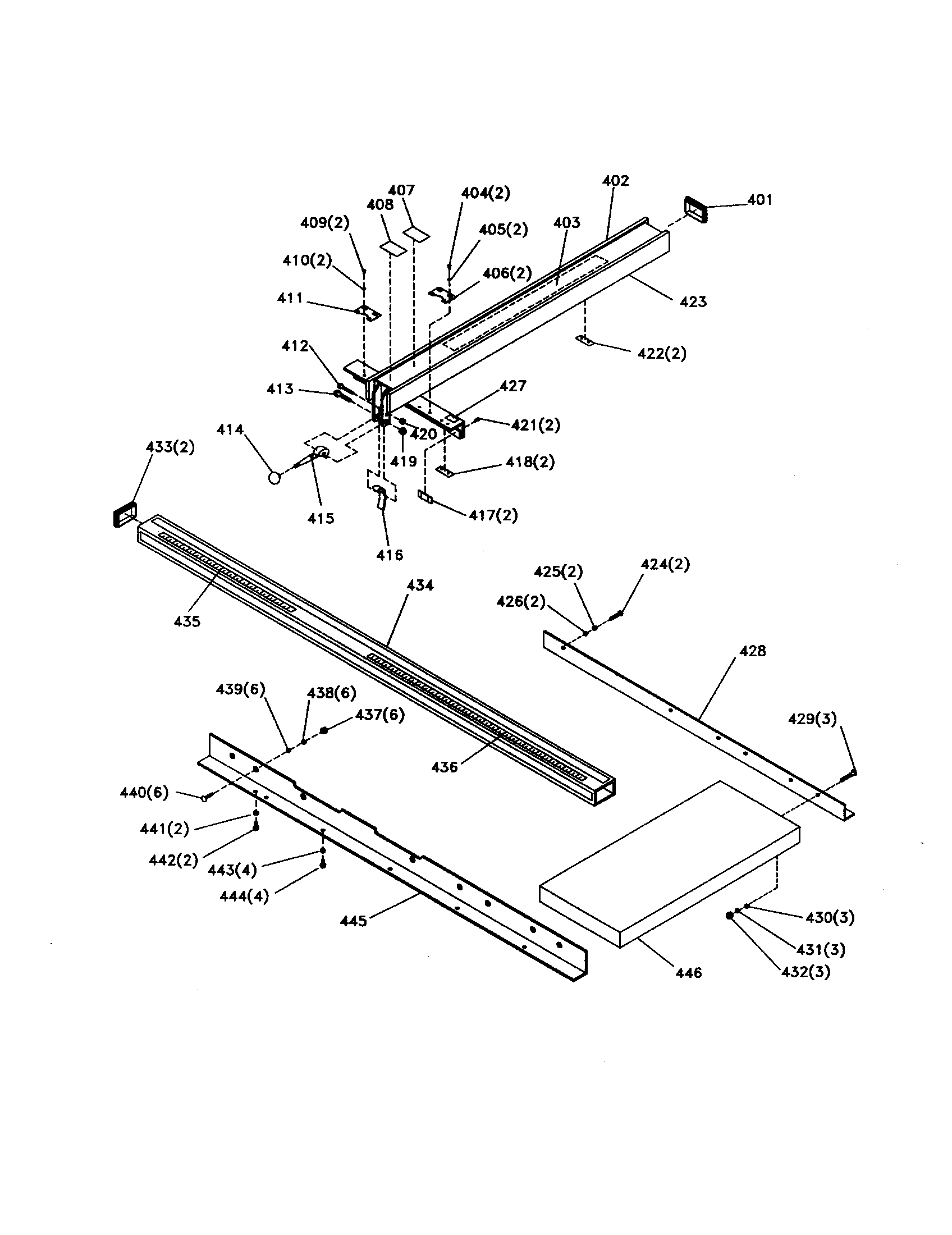 Craftsman 152221240 scale/rail/fence side diagram