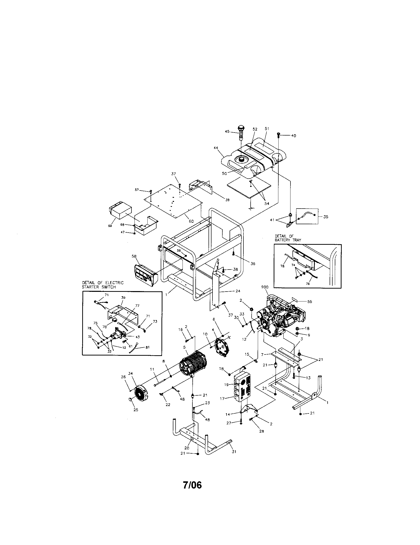 Troybilt 030247-01 main unit diagram