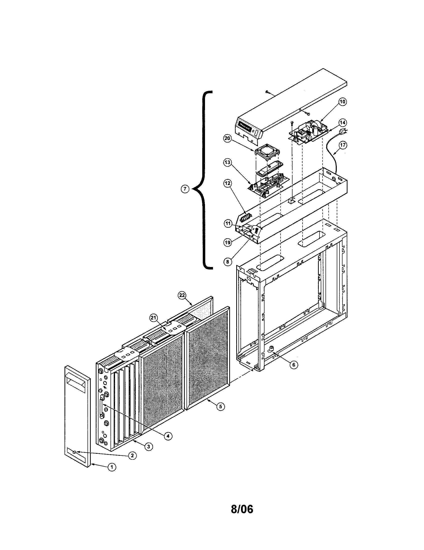 Honeywell F300E1019 air cleaner diagram