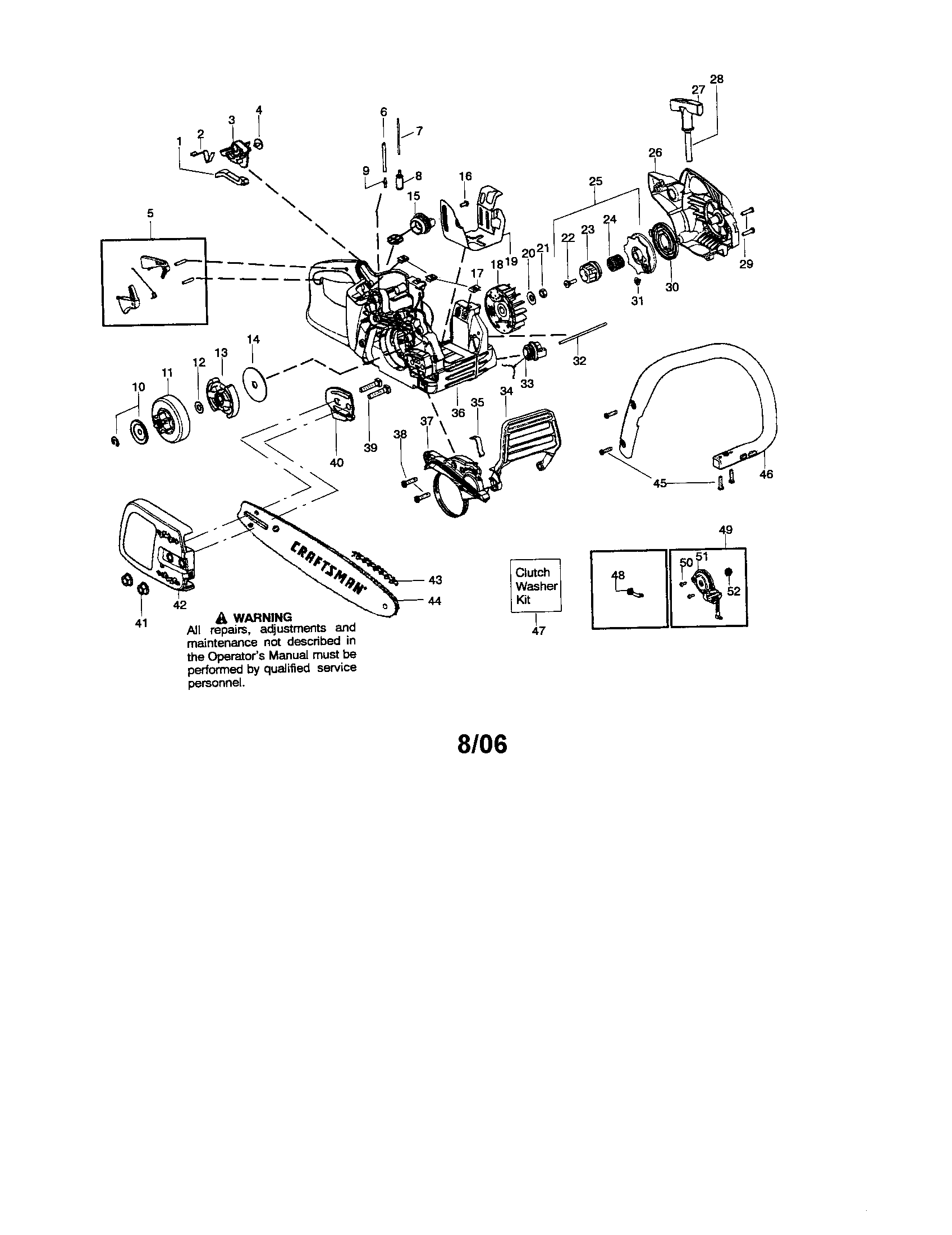 Craftsman 358350830 chassis/bar/handle diagram