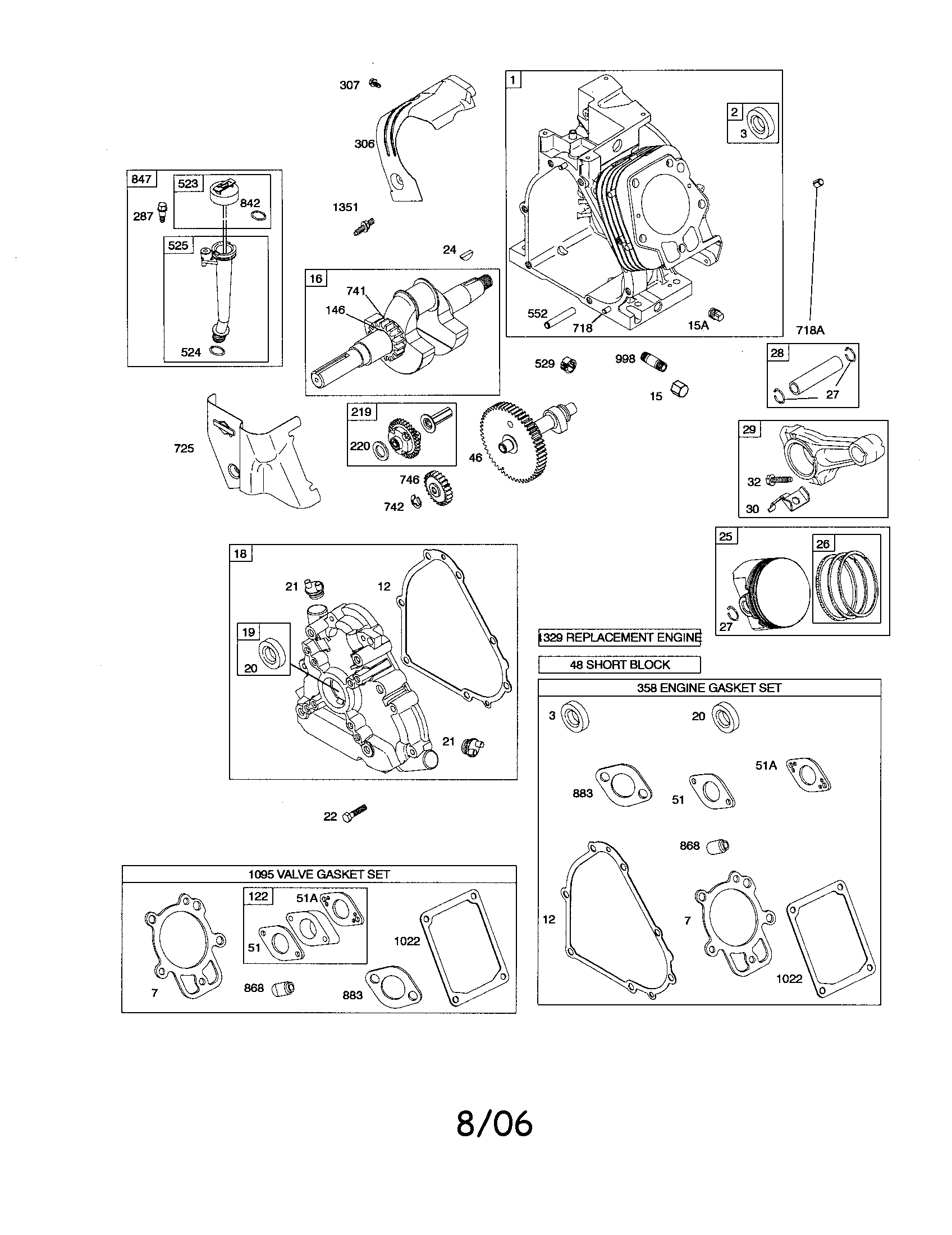 Craftsman 917881053 cylinder/crankshaft/crankcase diagram