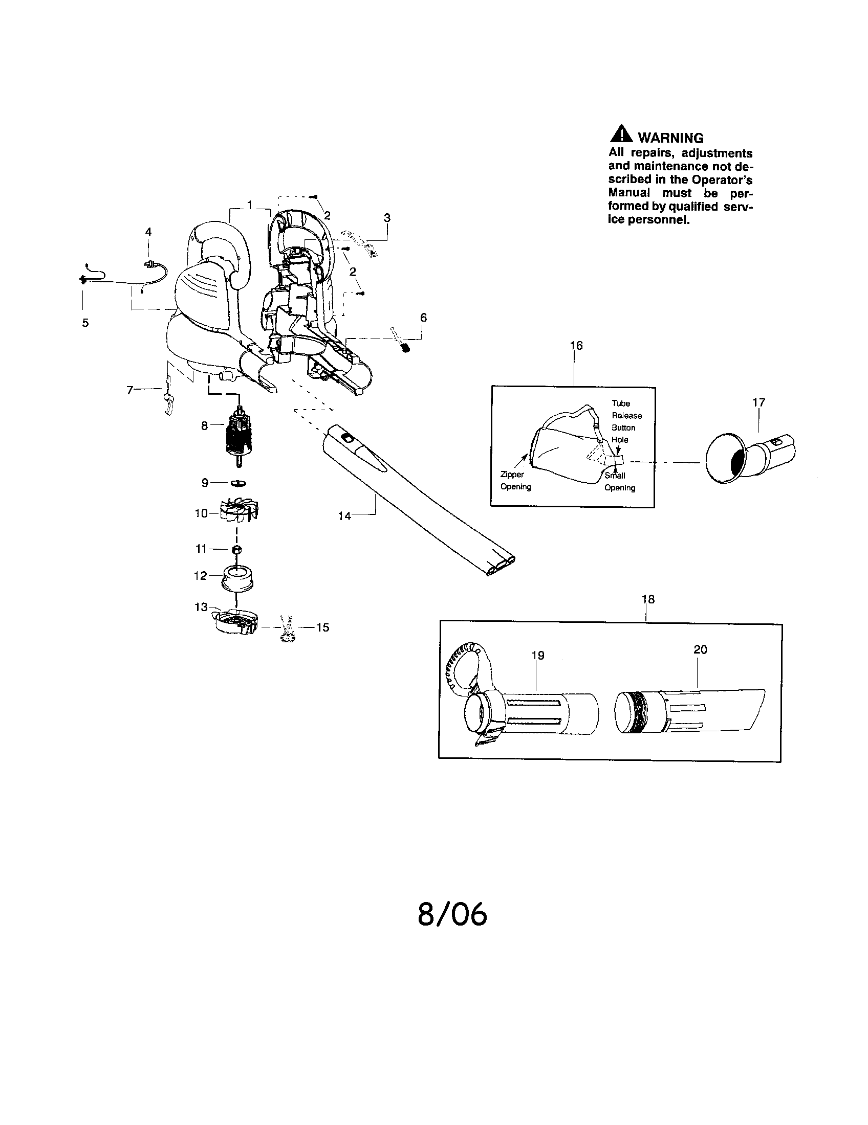 Poulan BVM215 blower diagram