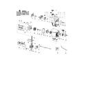 Poulan PP336 cylinder/crankshaft/crankcase diagram