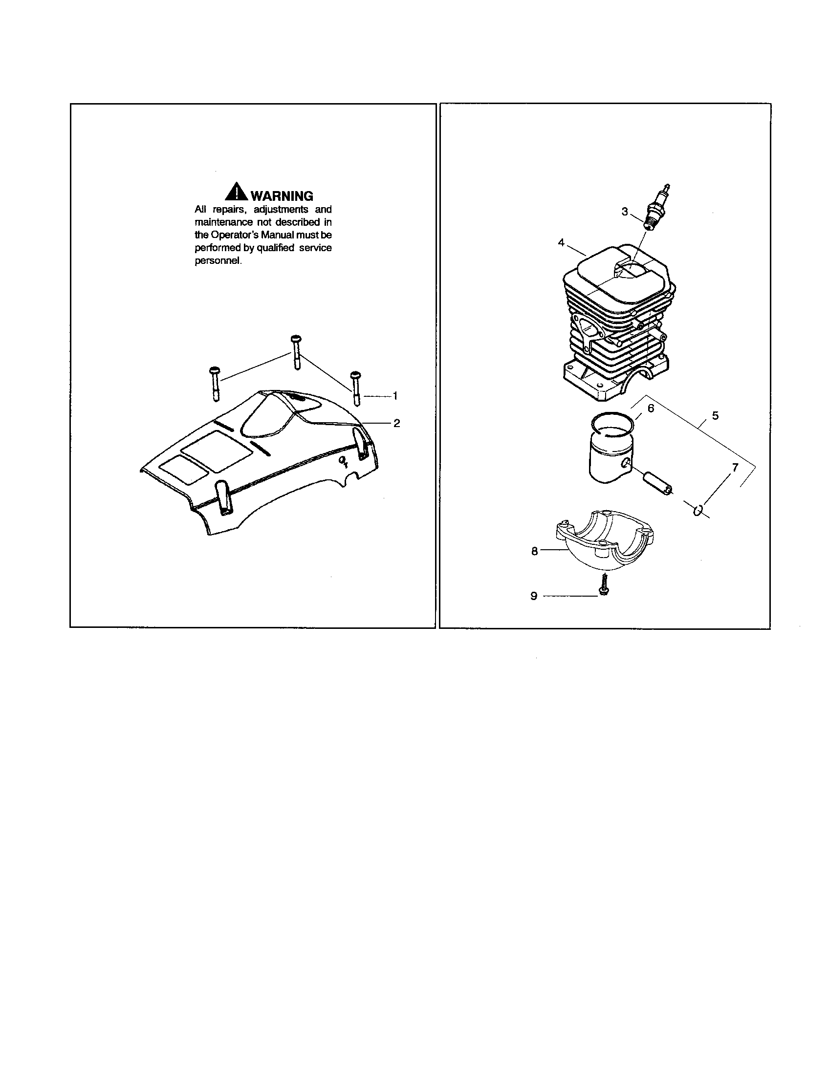 Husqvarna 142LE shield/cylinder diagram