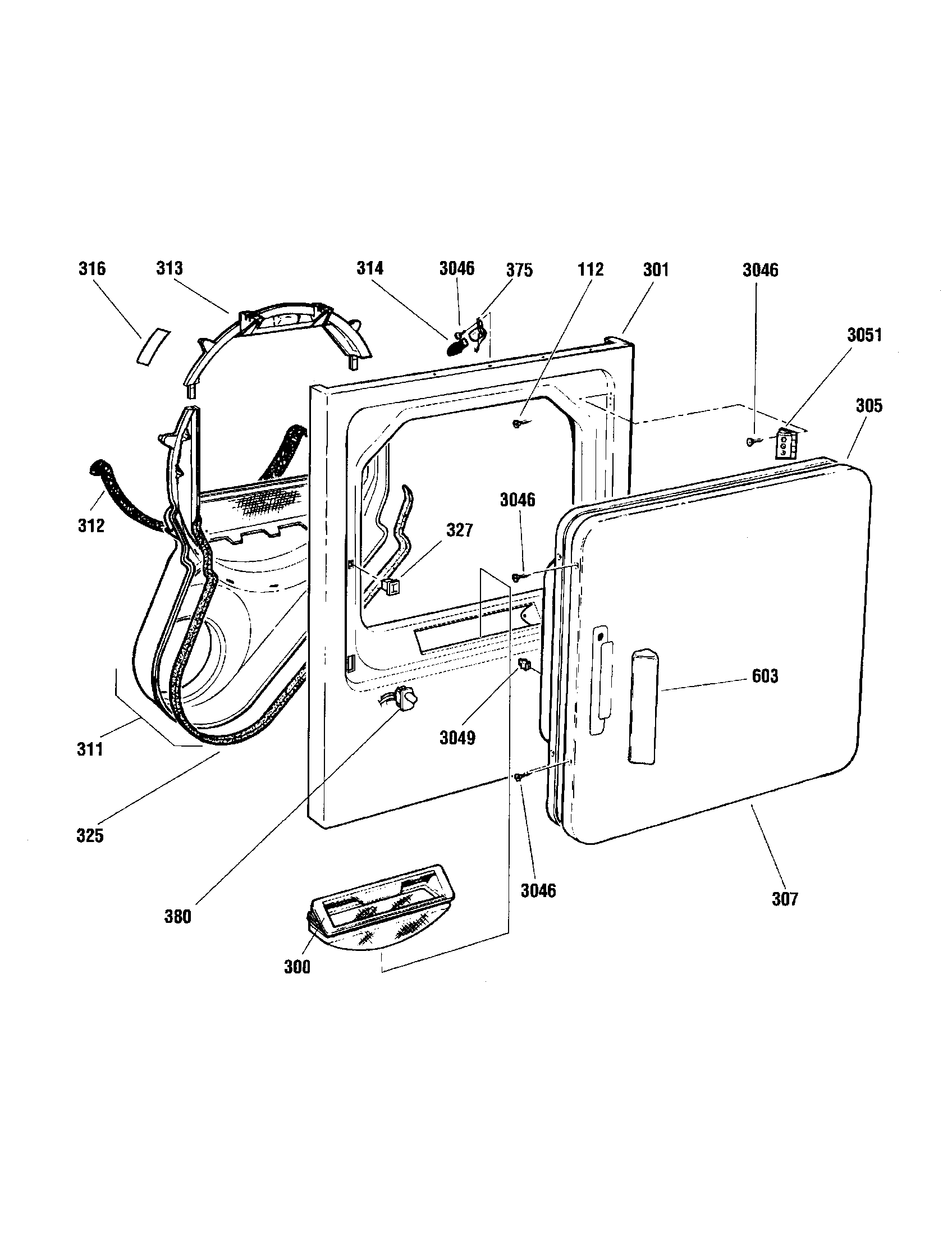 Fisher & Paykel DE09-US0 door/front panel diagram