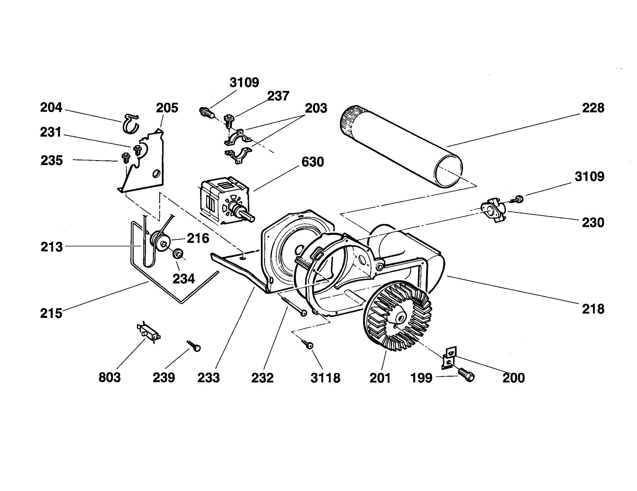 Fisher & Paykel DE09-US0 blower/motor diagram