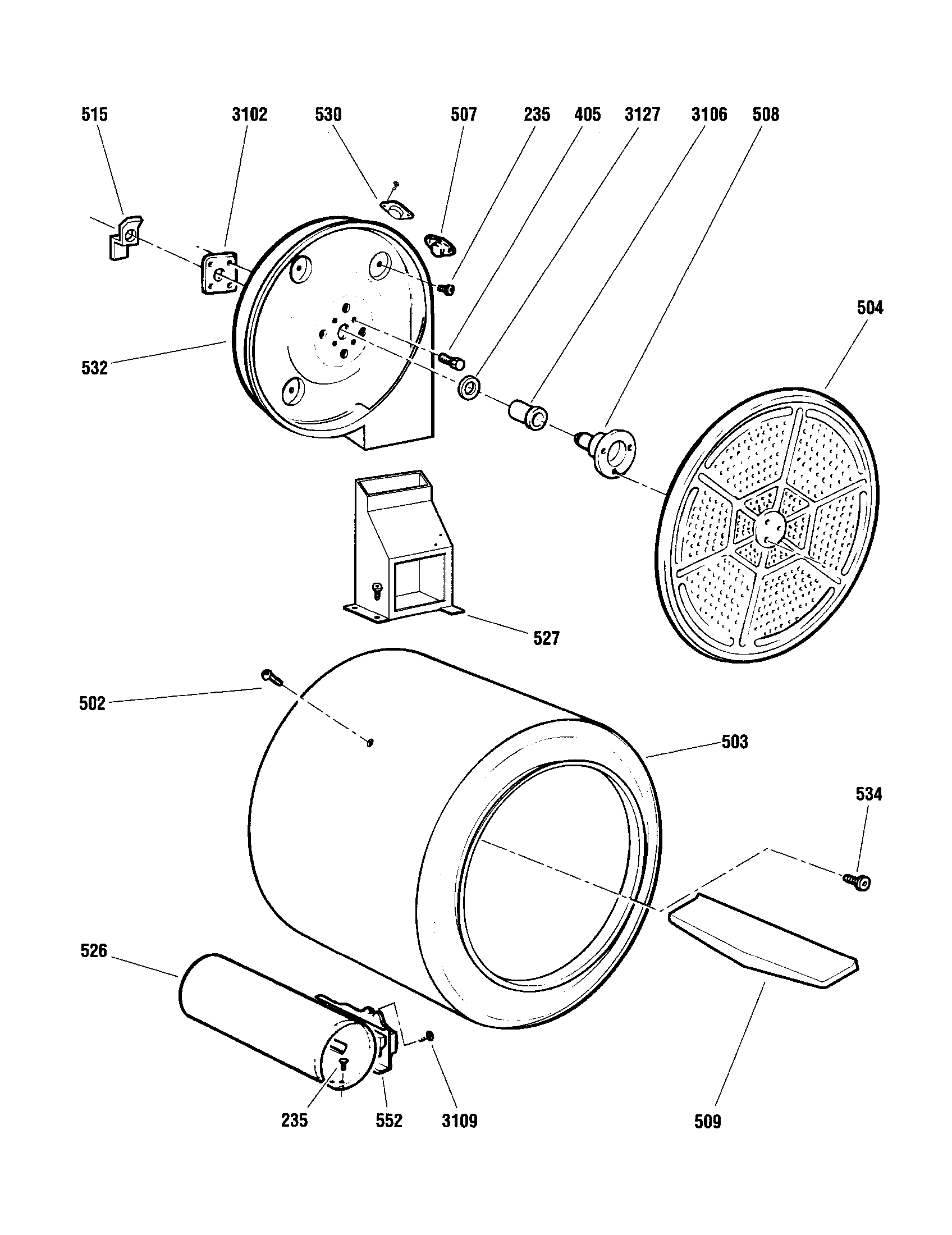 Fisher & Paykel DG09-US0 drum/heater diagram