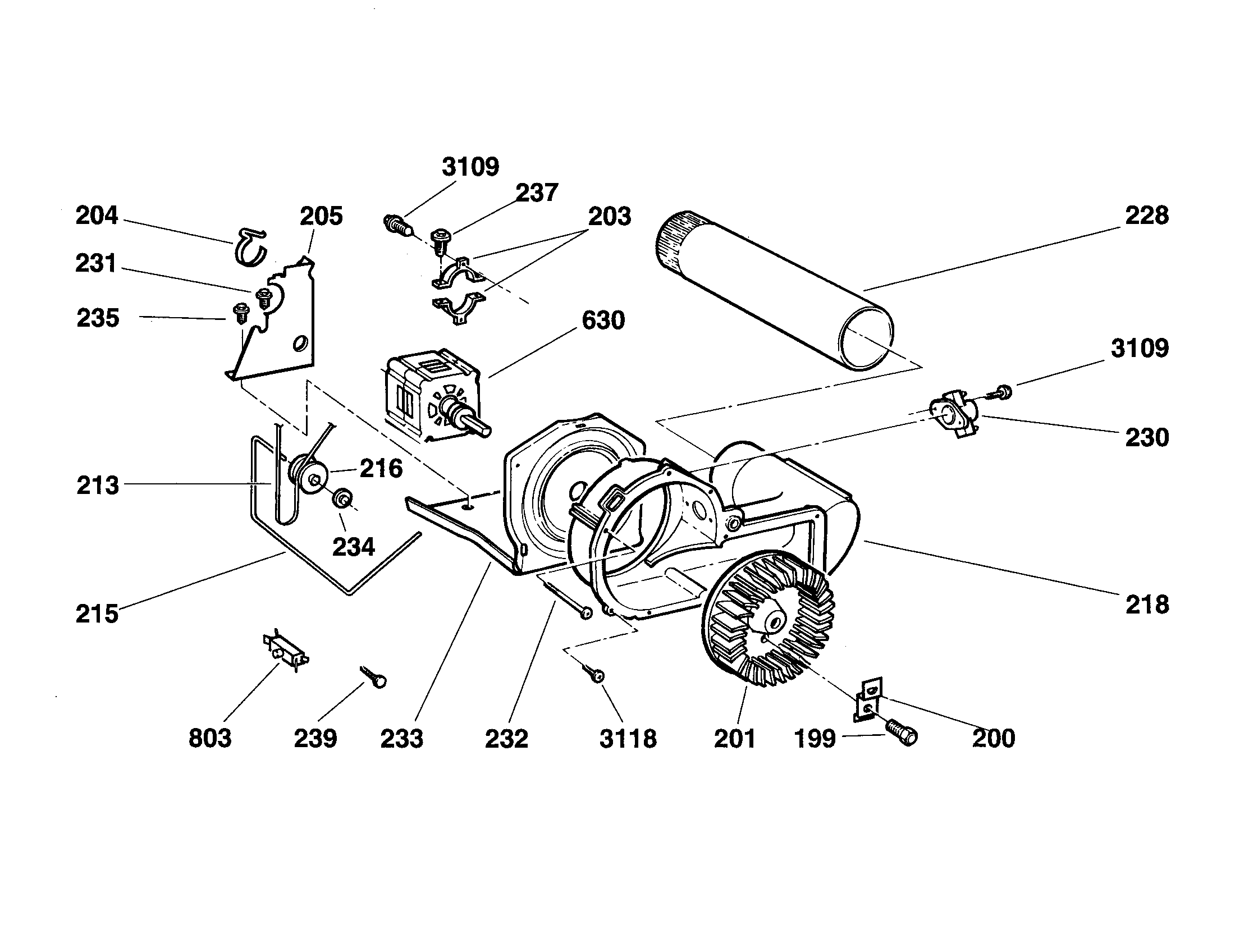 Fisher & Paykel DG09-US0 blower/motor diagram