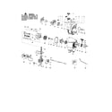 Poulan PPB200 cylinder/crankshaft/crankcase diagram