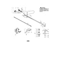 Poulan PPB350 driveshaft/shield/handle diagram