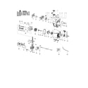 Poulan PPB350 cylinder/crankshaft/crankcase diagram
