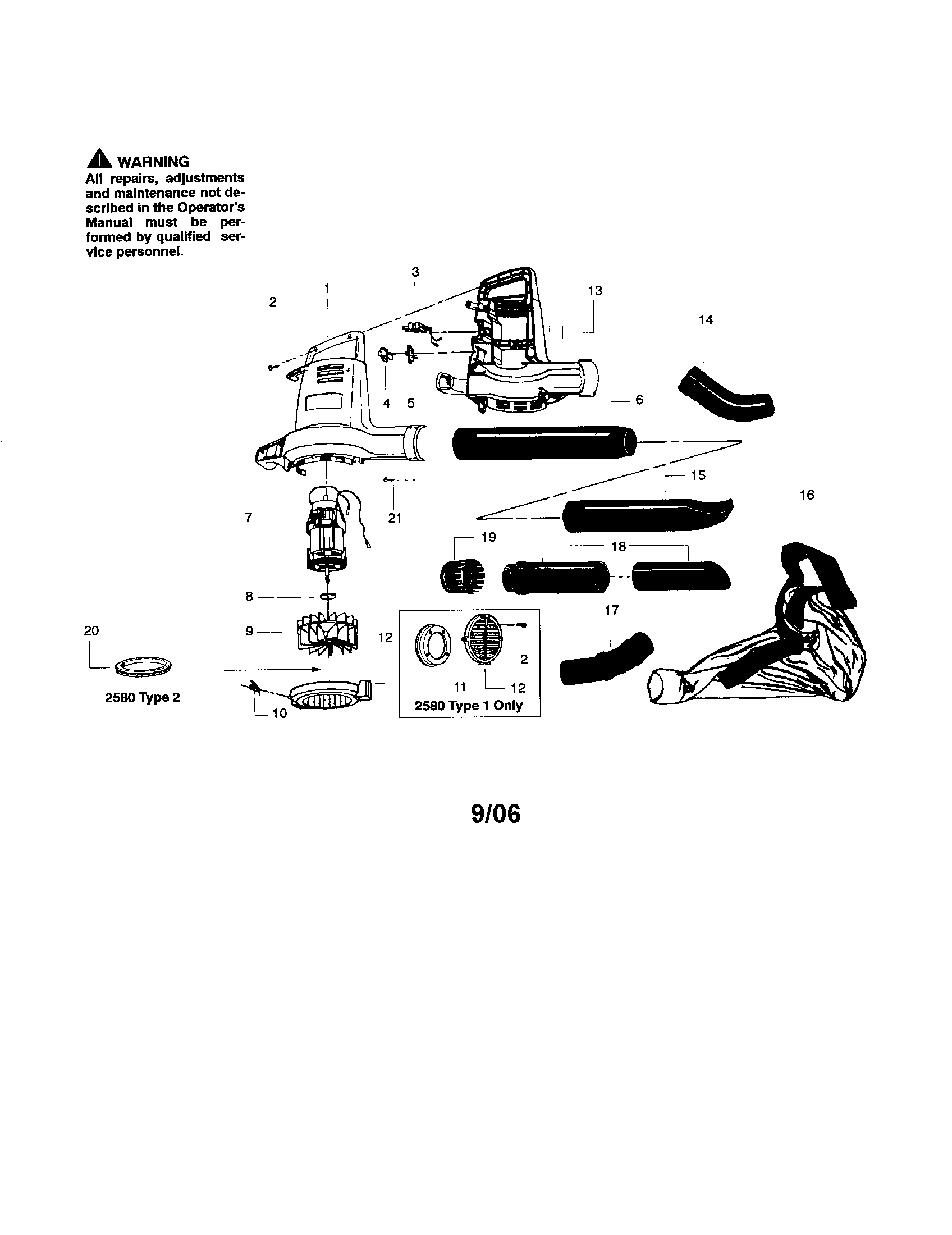 Weed Eater 2580 housing/motor diagram