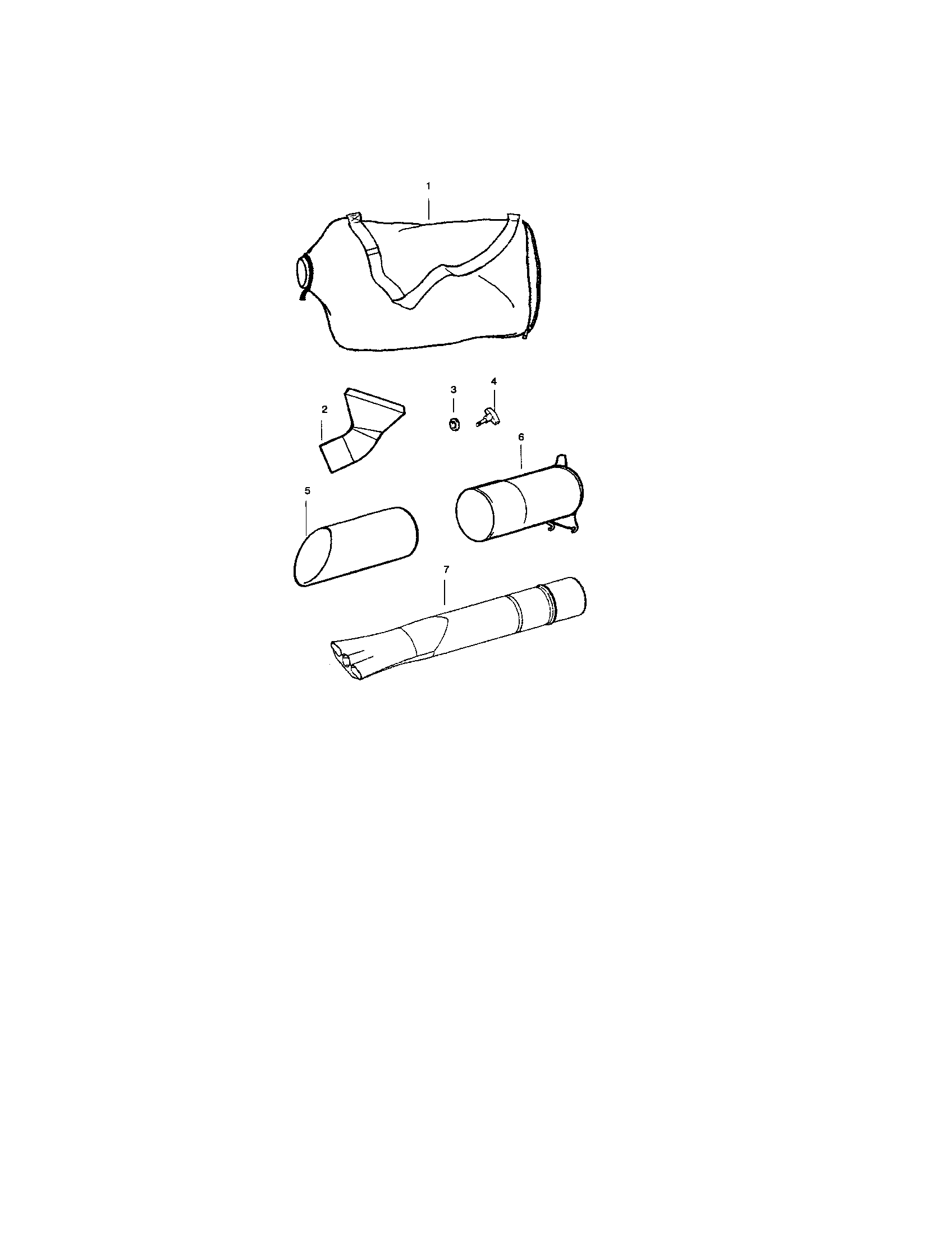 Weed Eater WT200LE TYPE 3 vacuum bag/tube diagram