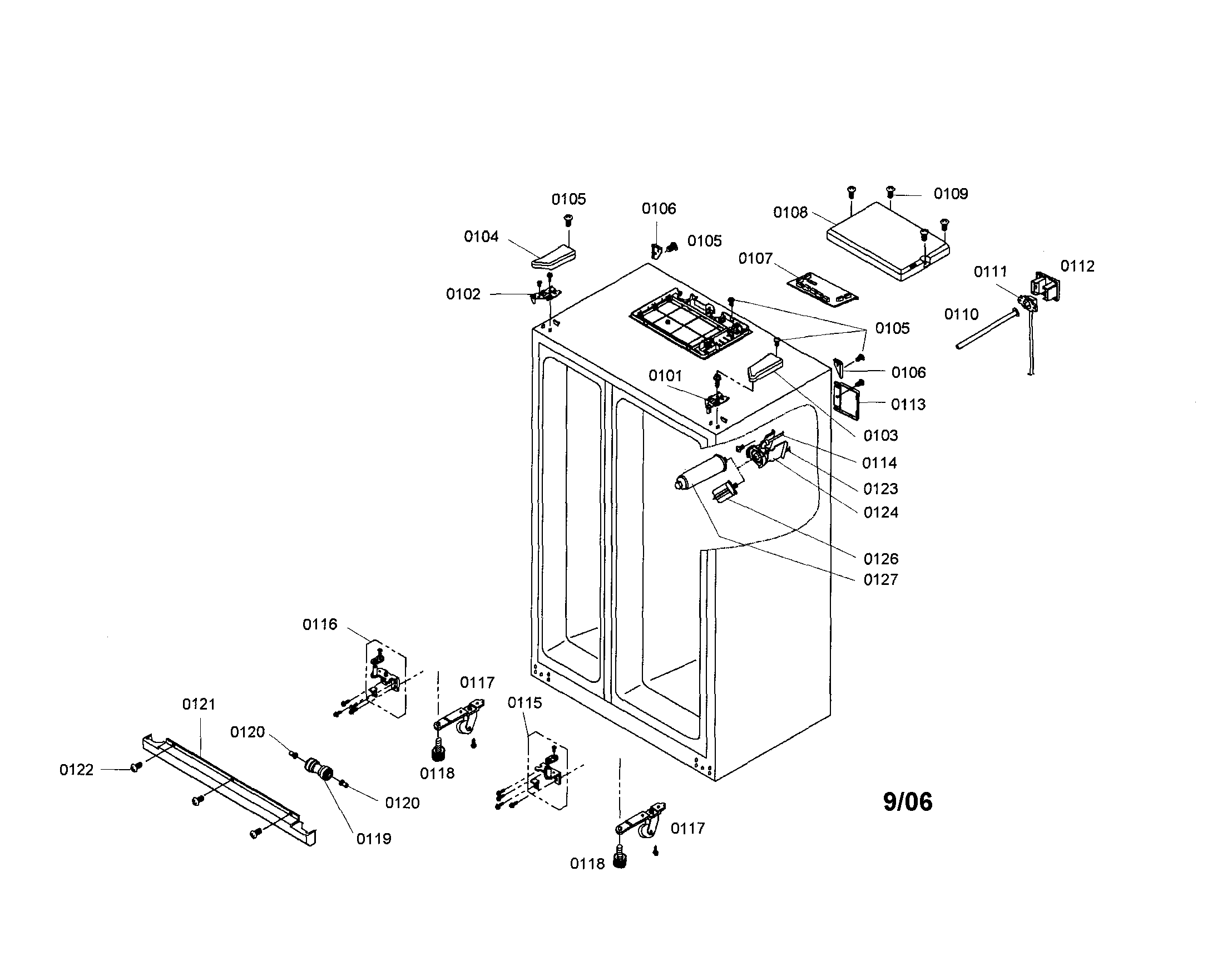 Bosch B20CS50SNW/01 cabinet diagram