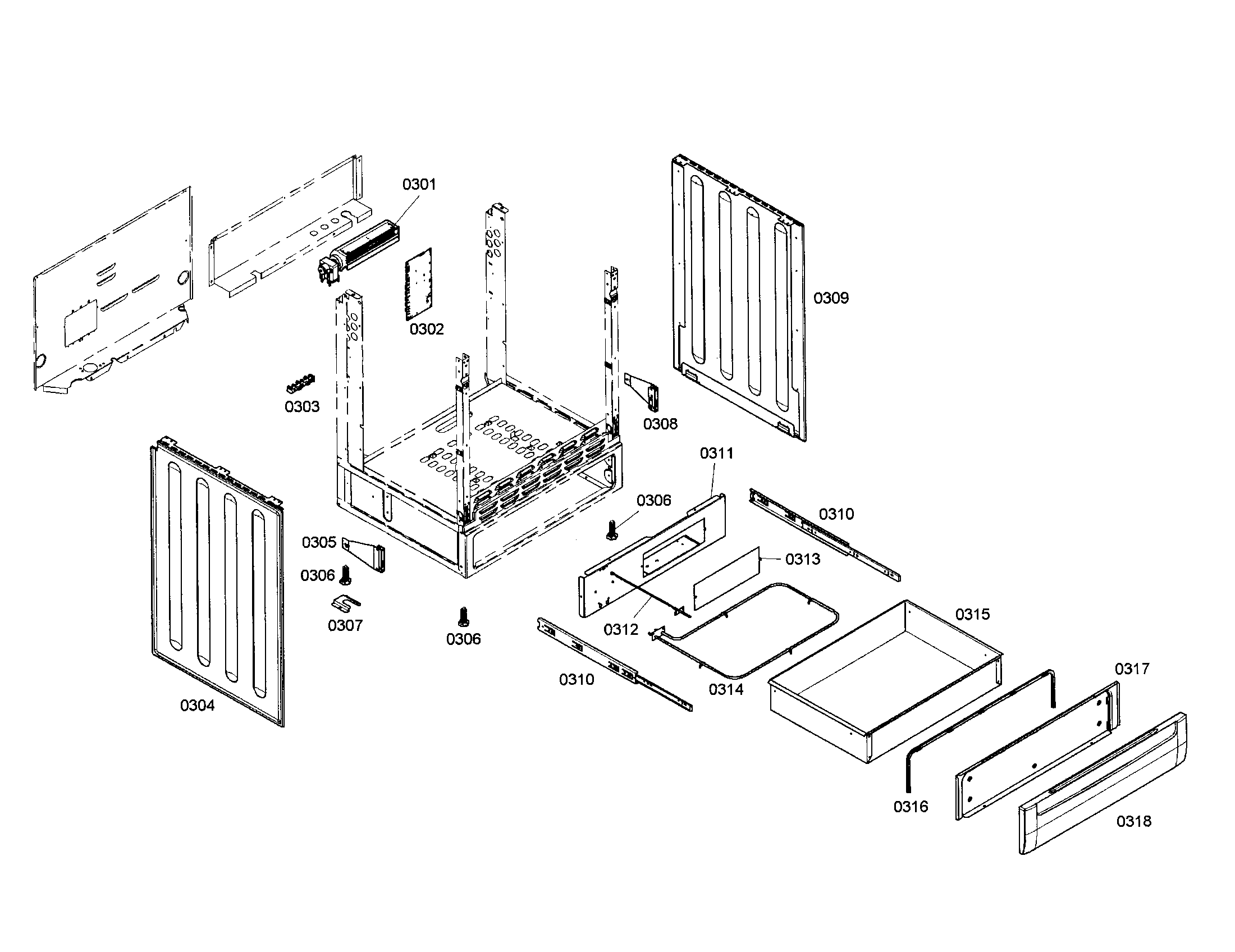 Bosch HEI7052U/01 drawer diagram