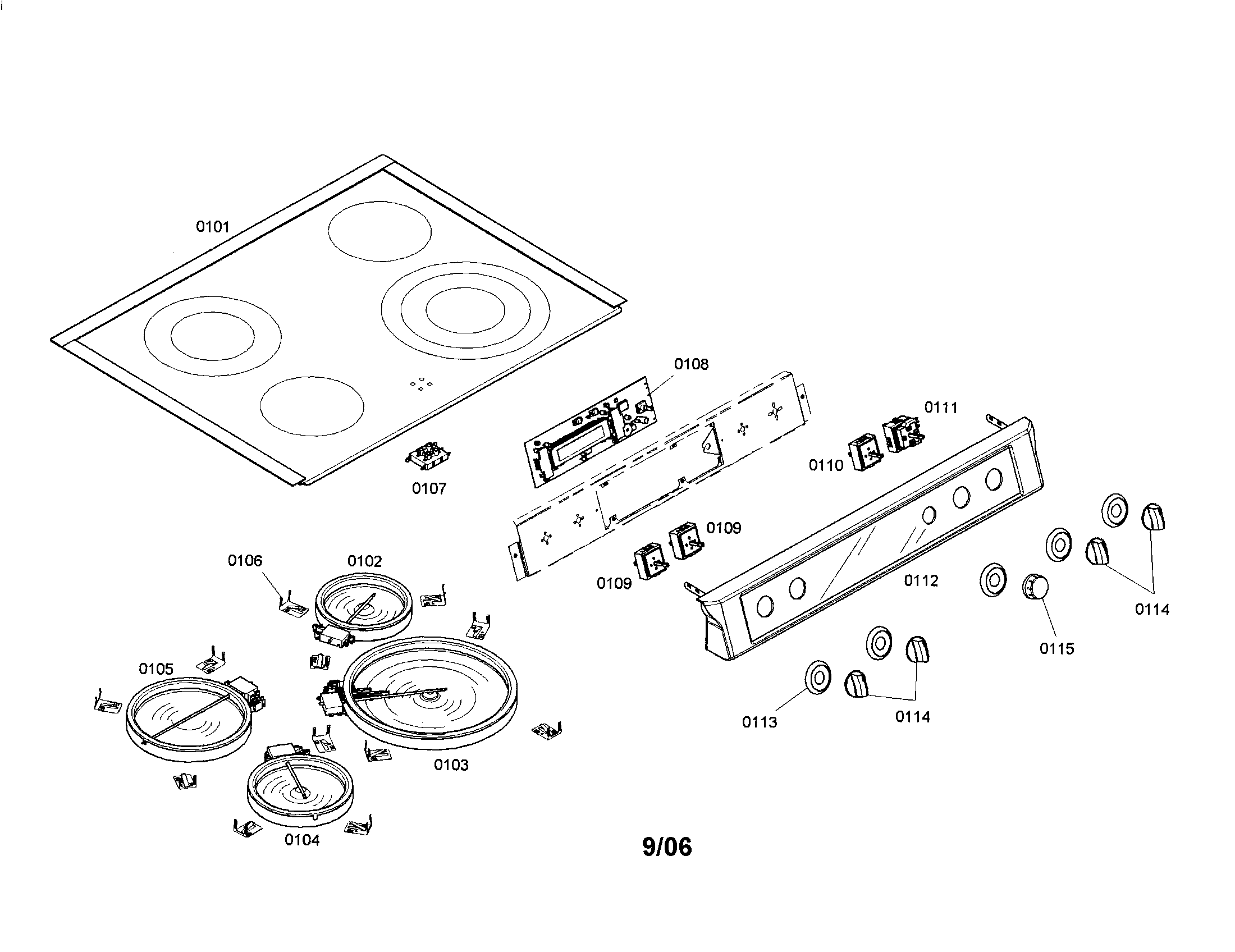 Bosch HEI7152U/01 cooktop diagram