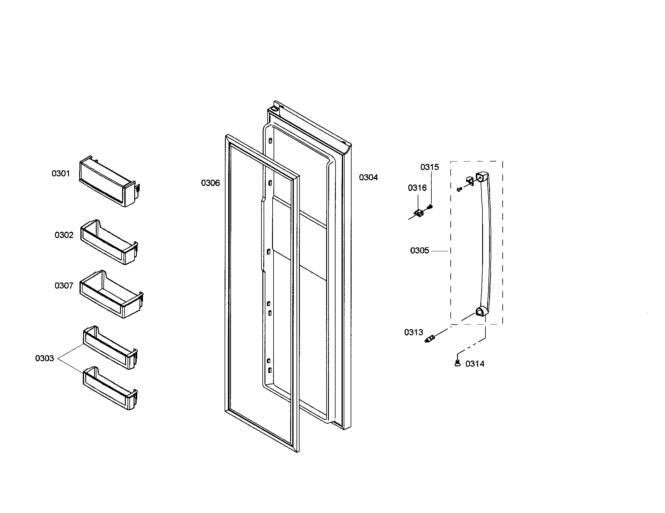 Bosch B20CS80SNW/01 refrigerator door diagram