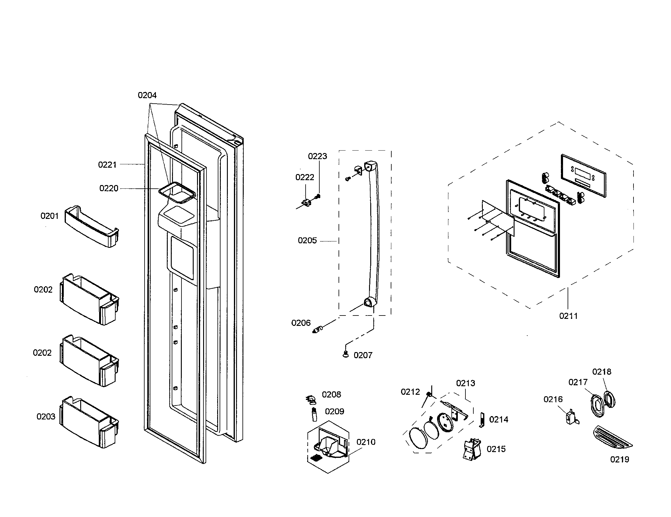 Bosch B20CS80SNS/01 freezer door diagram