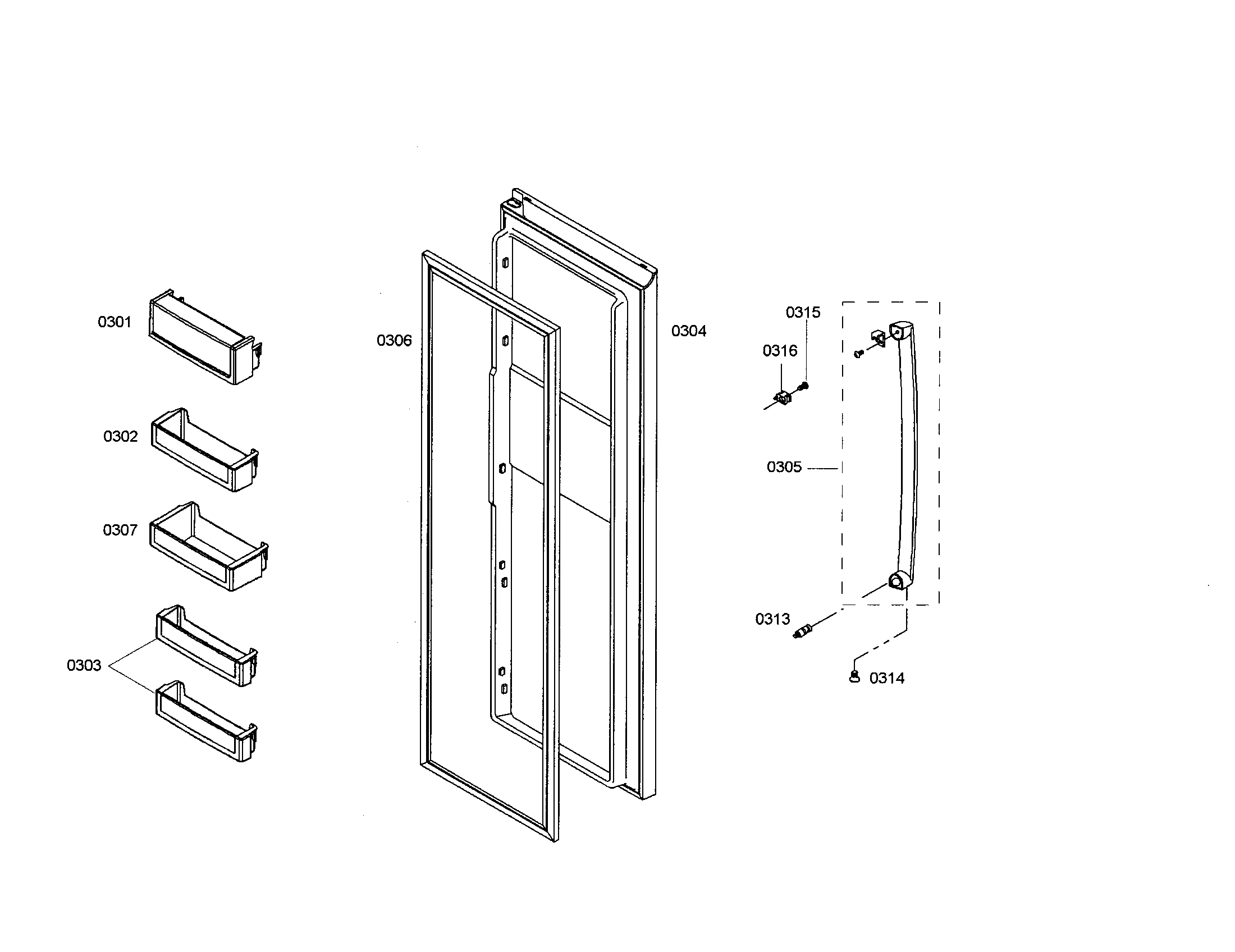 Bosch B20CS80SNS/01 refrigerator door diagram
