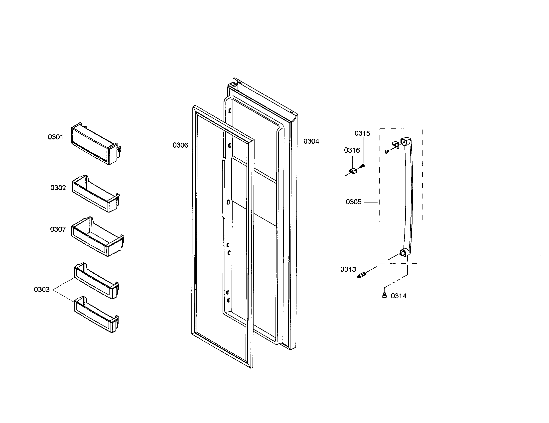 Bosch B20CS80SNB/01 refrigerator door diagram