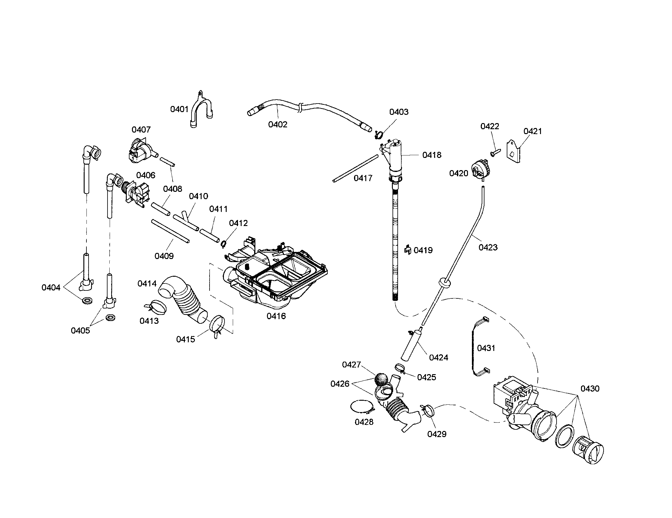 Bosch WFMC2201UC/02 drain pump/dispenser diagram