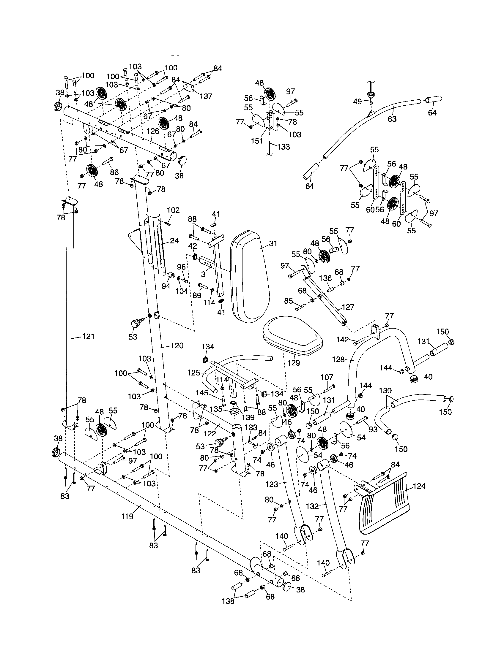 Weider 831146230 seat/uprights diagram