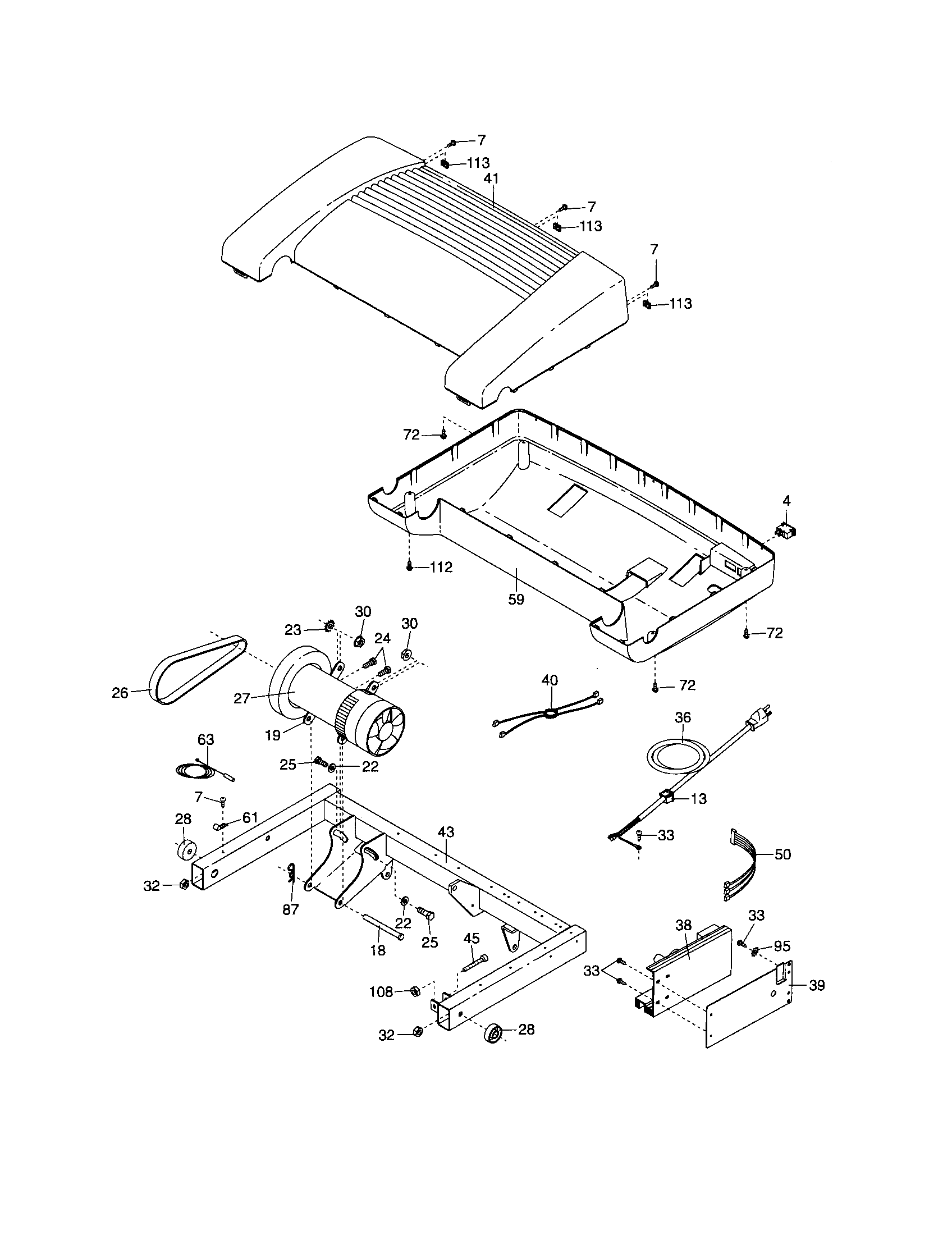 Proform 831246460 hood/motor diagram