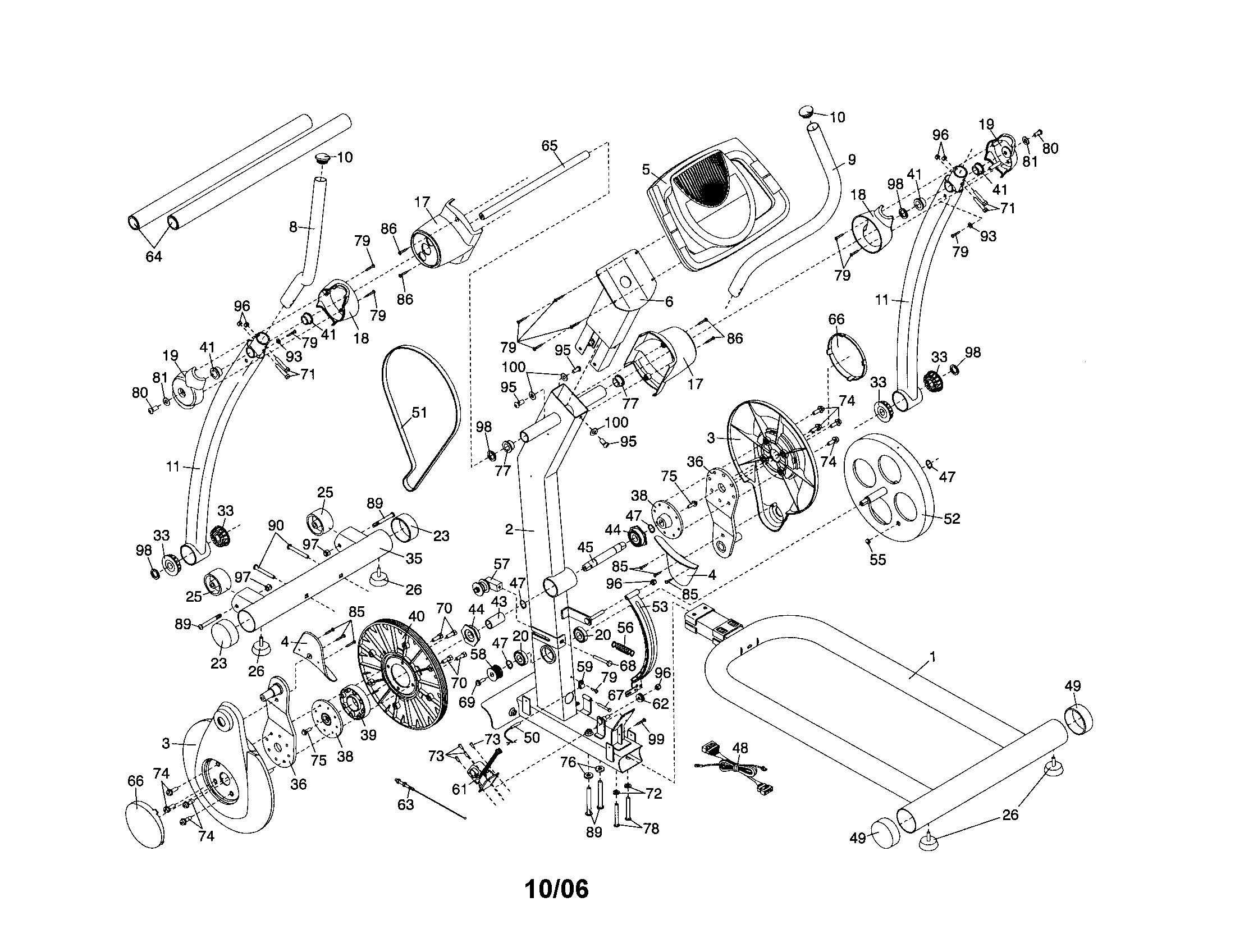 Proform 831286450 base/console/handlebars diagram