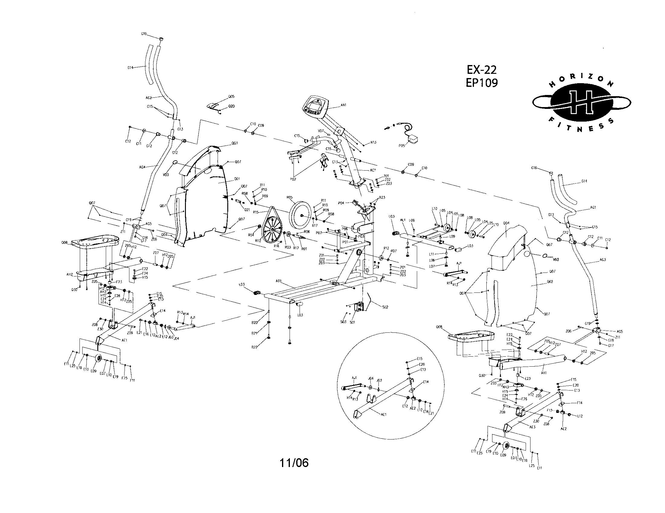 Horizon EX-22 elliptical diagram