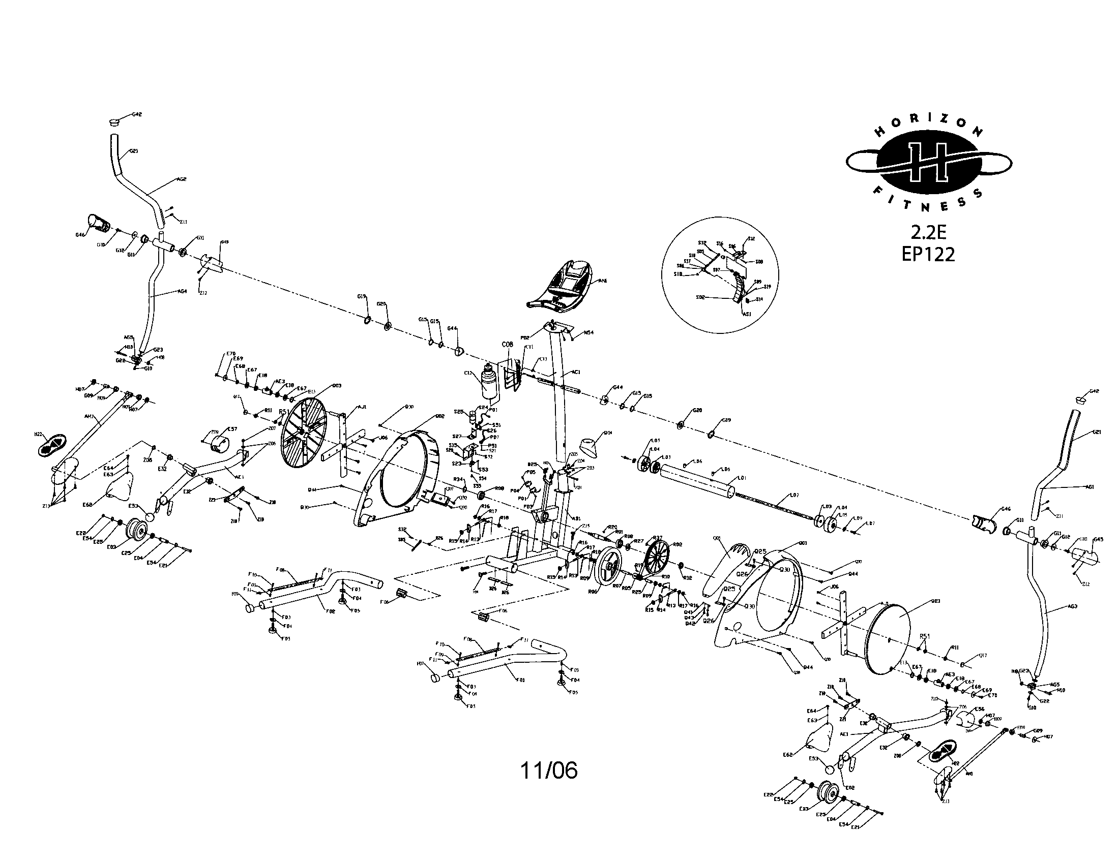 Horizon 2.2E elliptical diagram