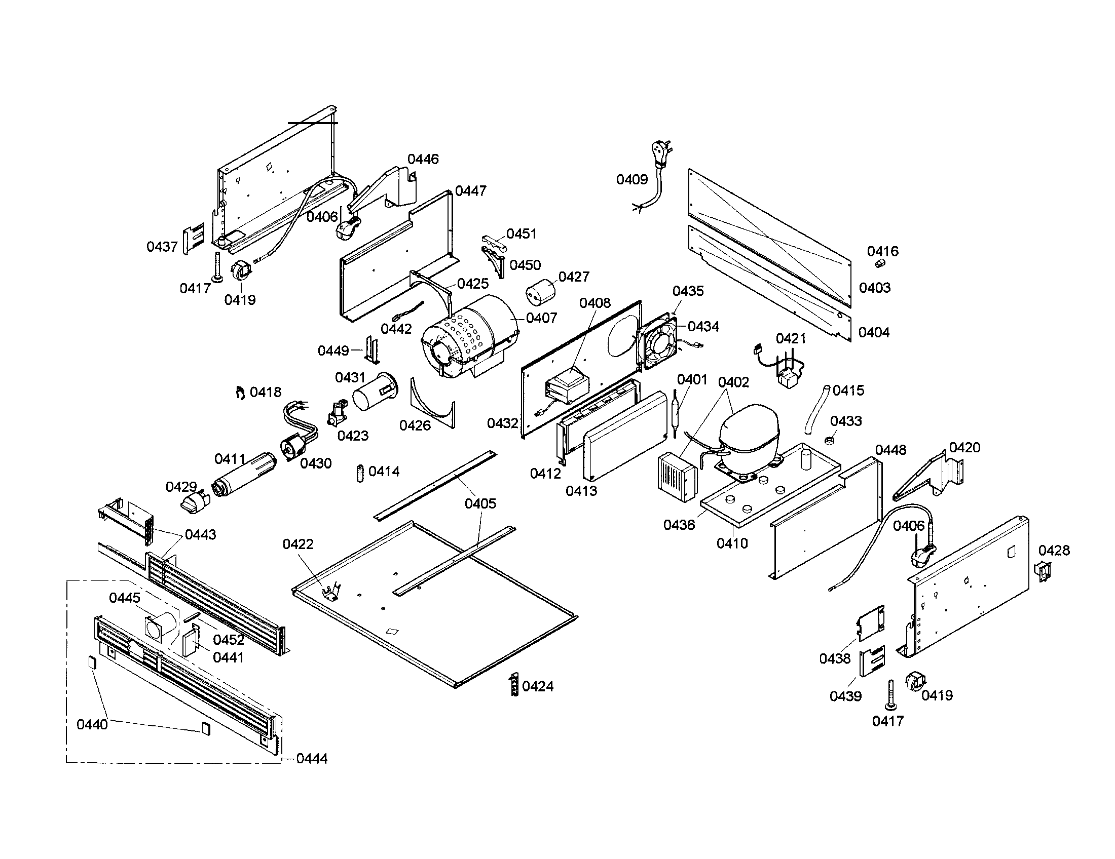 Thermador T30IF70FSS-01 condenser/compressor diagram