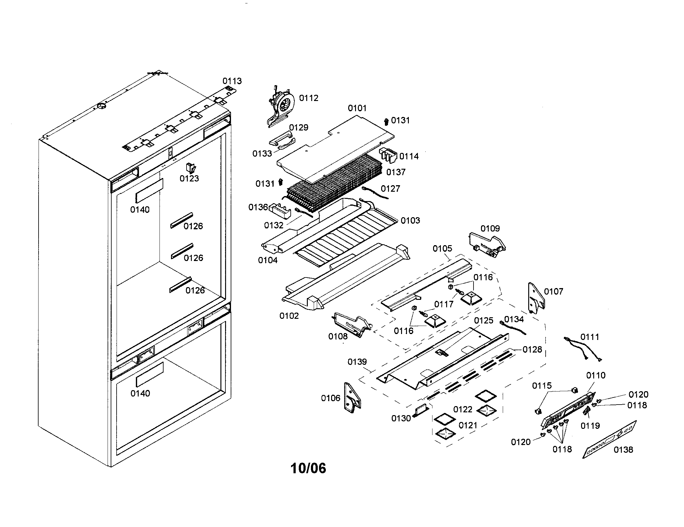 Thermador T36IB70NSP/04 refrigerator section diagram