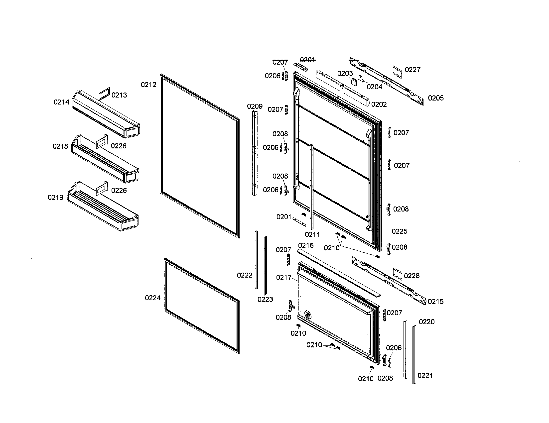 Thermador T36IB70NSP/04 refrigerator door diagram