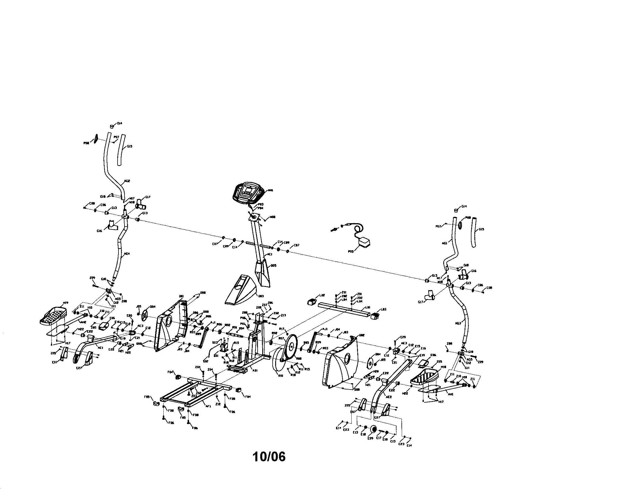 Horizon 720E elliptical diagram
