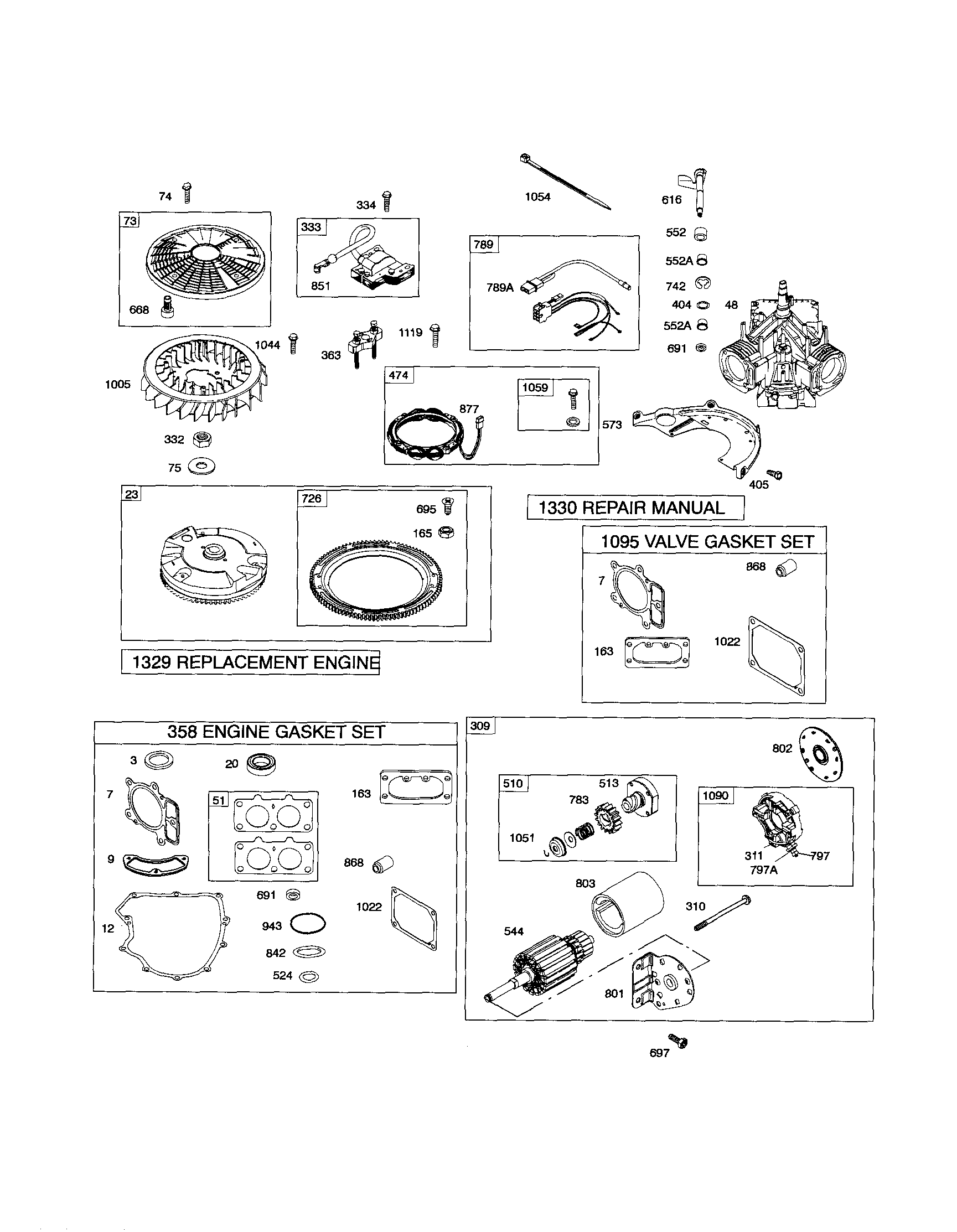 Craftsman 917287300 short block/starter motor diagram