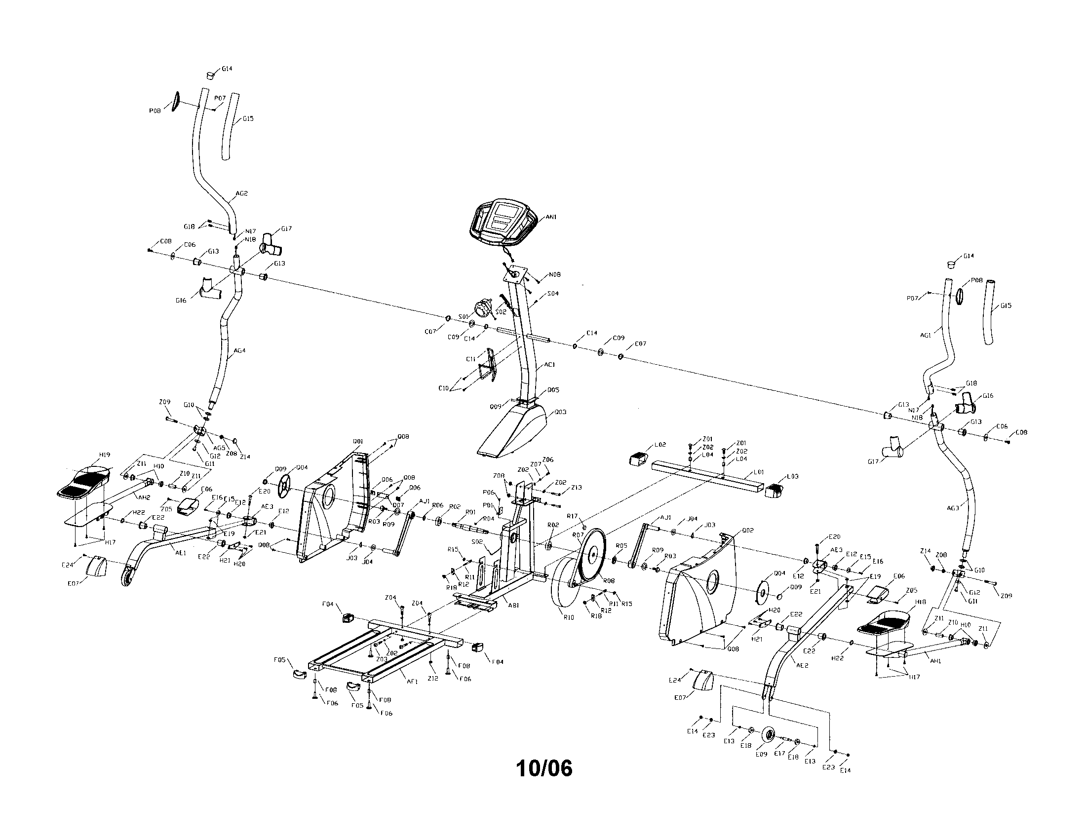 Horizon 810E elliptical diagram