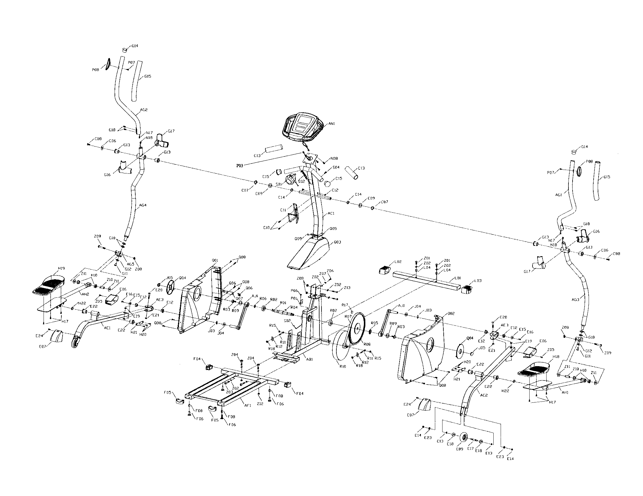 Horizon 910E elliptical diagram