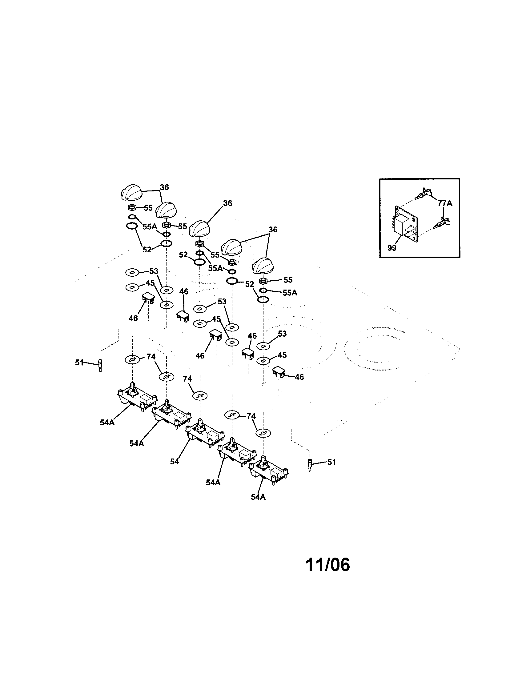 Frigidaire GLEC36S9EQB control panel diagram